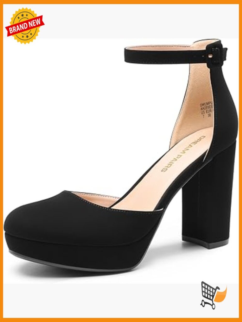 Women's Platform Chunky High Heels Closed Toe Block Ankle Strap Dress Party